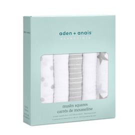 aden + anais essentials 100% Cotton Muslin Musy Squares, Multi-use Baby Cloths for Girls & Boys, 60x60cm, Ideal Newborn & Infant Nursing Set, Perfect Shower Gifts, 5 Pack, dusty