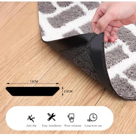 Sukudon Rug Gripper,16PCS Carpet Stickers for Rugs（Trapezoid）Rug Grippers for Laminate Floor,Rug Stop Slip Carpet Stickers for Rugs Suitable Wooden Floors & for All Types & Sizes of Rugs