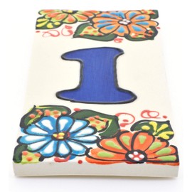 House numbers 6 inch. Handpainted house number tiles for signs, addresses and names. Address numbers for houses. House address numbers and letters. Design GARDEN 5,71" x 2,76" (NUMBER 1)