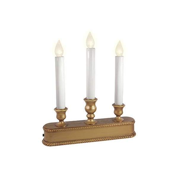 Sylvania V1539-88 10" 3 Light Gold Battery Operated LED Candle Candolier - Quantity 3