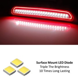 iJDMTOY Dark Red Lens F1 Style Strobe LED High Mount Third Brake/Clearance Light Assembly Compatible With Toyota 2007-2021 2nd Gen Tundra