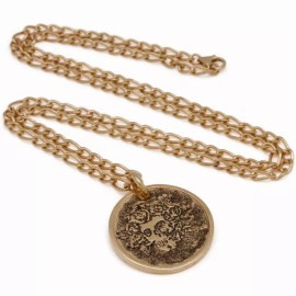Grateful Dead Necklace (Skull & Roses Gold Pendant)