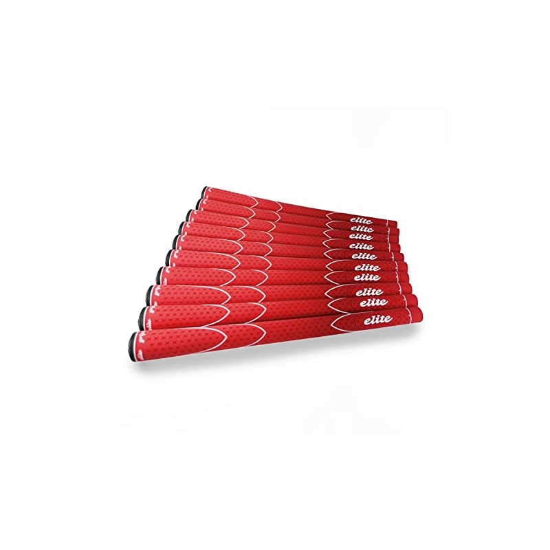 elitegrips X360 M60 Golf Grips, Set of 10, Red with
