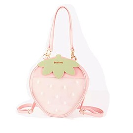 TAMMYFLYFLY Ita Bag Strawberry Fruit Shoulder Bag Satchel Backpack Casual Daypack-Kawaii DIY Cosplay Strawberry Daypack (Pink)