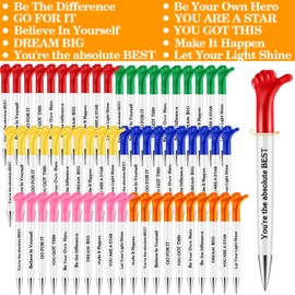 60 Pieces Inspirational Quotes Thumbs up Pens Motivational Messages Pen Cute Hand Gesture Pens Encouraging Presents for Appreciation Party (Classic)