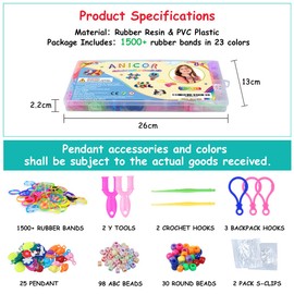 Rubber Bands Kits Bracelet Making Kit for Girls Rubber Bands Kits with Storage Container 23 Colors DIY Birthday Gift for Girl Craft Kits for Kids Friendship Gift