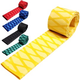 SPEEDMARK Rubber Grip Fishing Protective Cover Anti-Slip Heat Shrink Tubing (0.6 inch to 0.3 inch (15 mm to 8.5 mm) (Inner Diameter) 0.6 x 9.8 inches (15 x 250 mm), Yellow, Yellow
