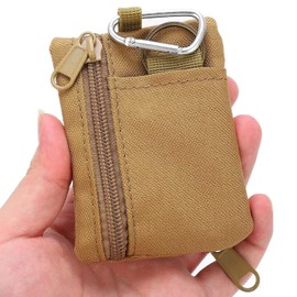 Bolsa De Utilidad Edc De Tamaño Mini, 4,1 * 3,1 Pulgadas Organizadora De Primeros Auxilios Bolsa De Almacenamiento Riñonera con Mosquetón (Arcilla)