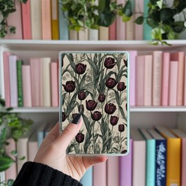 Kindle insert or Bookmark - Goth Style Dark Romance Design for Book Lovers with Unique Dark Tulips Design and Style - Finish: Matte Cardstock, Kindle Style: Scribe 10.2/2024