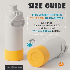 Bentoheaven Silicone Water Bottle Boot - Noise & Scratch Protector Sleeve for 3-inch Diameter Bottles, Tumbler & Cup (17-40 oz), Bottom Protective Bumpers, Water Bottle Accessories (Orange)