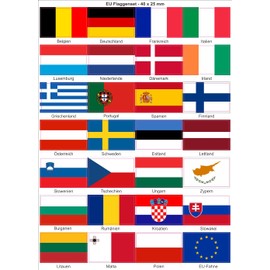 European Union 28 Stickers EU All Country Flags Peoples of Europe Sticker Europe 40 x 25 mm