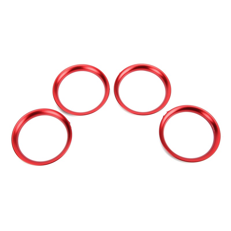 4pcs Air Vent Outlet Rings Cover Trim Red Decoration Replacement