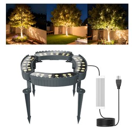 48W Spotlight,3000K Warm White Spot Lights Outdoor ,DC24V Low Voltage Landscape Lighting, IP65 Aluminium Outdoor Lights,Christmas Tree Lights Outdoor with 5.91ft Cable and Power Supply,Set of 4