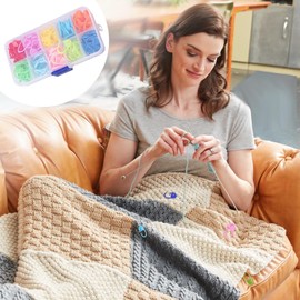 ACONDE Stitch Markers 10 Colors Locking Stitch with Storage Box for DIY Knitting Sweater Scarves 150pcs