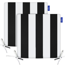 INFBLUE Indoor/Outdoor Chair Cushions Set of 2 Chair Pads Water Resistance Square Corner Outdoor Cushions for Patio Furniture - Patio Chair Cushions with Ties