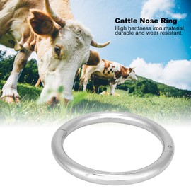 Cyrank Cattle Nose Ring, Cattle Nose Ring, 3.9 Inch Round Iron Bull Nose Ring, Calf Nose Ring, Cow Nose Clip, Bull Cow, Farm Animals, Metal Cattle Nose Clip Posture Accessories