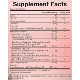 Natural Factors 100% Wild Alaskan Salmon Oil 1300 mg – 90 Softgels con Omega Completo de Ácidos Grasos Esenciales EPA & DHA