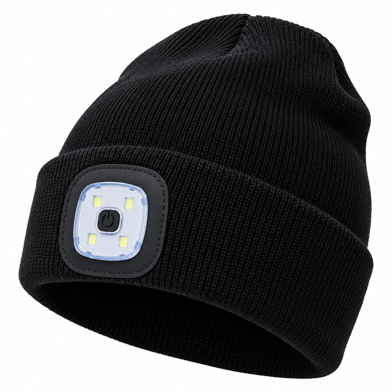USB Rechargeable LED Beanie Hat for Men & Women –