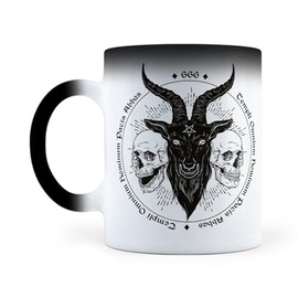 LISE GRAPHIX | Taza Mágica Baphomet Cabra 666 | Taza de Cerámica | Sensible al calor | 11 Onzas | 325 mL | Un Detalle Original para Todo Momento | Ideal Para Casa u Oficina