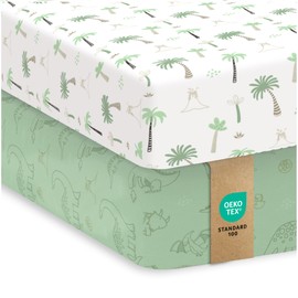 Sweety Fox - Paquete de 2 sábanas para cuna, sábanas bajeras de punto suave para niños y niñas, sábanas transpirables para cuna de bebé neutrales, sábanas para cuna, sábanas para niños pequeños