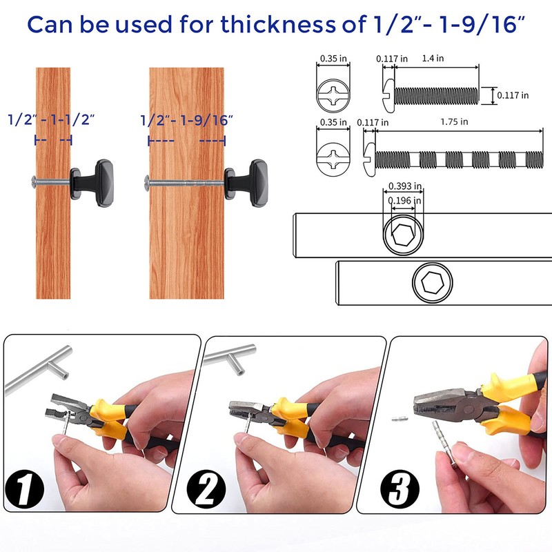 Ravinte 5 Pack Matte Black Kitchen Cabinet Square Knob Single