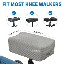 Love&go Knee Scooter Pad Cover Cushion with Removable Cover, Fits Most Knee Walker Models (Gray)