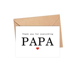 Yanashop88 Thank You For Everything Papa Card - Thank You Card - Papa Card - Father's Day Card - Card For Him - Greeting Card For Birthday- Anniversary - Note Card - Thank You For Everything