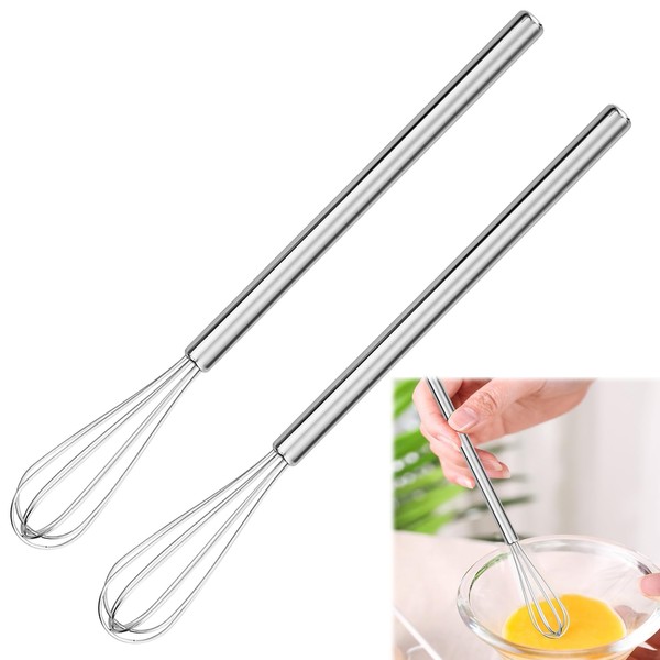 keyxer Pack of 2 Small Mini Whisk, Mini Whisk, Small