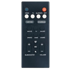 Replacement Remote Control Commander Compatible with Yamaha Sound Bar YAS-209 YAS-109 ATS-2090 YAS-209BL YAS-109BL ATS-1090 VCQ9140 YAS209 YAS209BL ATS1090 ATS2090 YAS109 YAS109BL