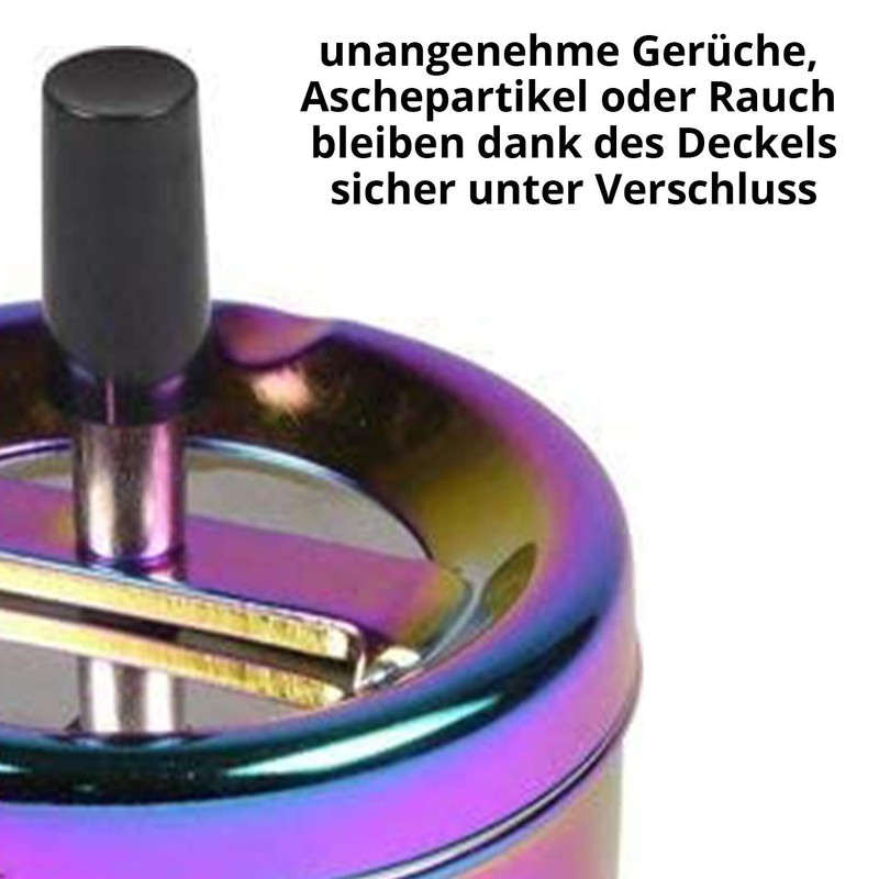 HA Rotary Ashtray Rainbow Shiny 9 cm 133 g
