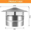 Fardtry 8 Inch Galvanized Steel Chimney Cap, Round Roof Rain