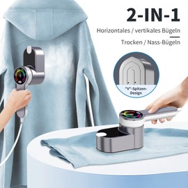 Lutranstra Reisebügeleisen, 1200 W Tragbares Mini-Reisebügeleisen Mit 5 Dampfeinstellungen Und LED-Bildschirm, Um 180° Faltbares Tragbares Kleines Dampfbügeleisen Für Reisen Und Den Heimgebrauch