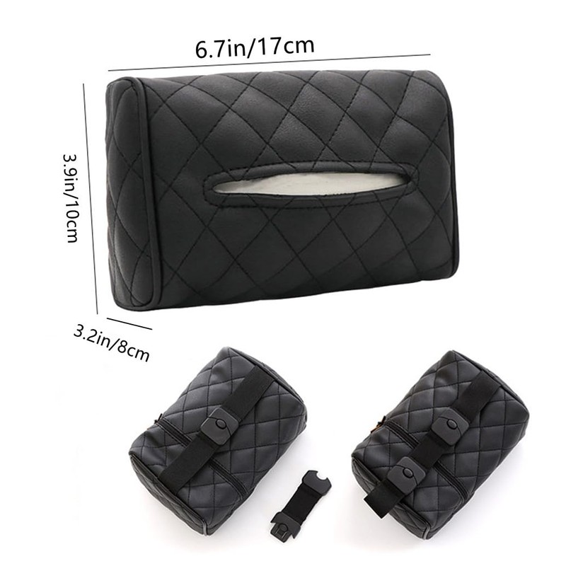 OHAOLYLE Car Tissue Holder,Multifunctional Sun Visor Tissue Box,PU Leather Universal
