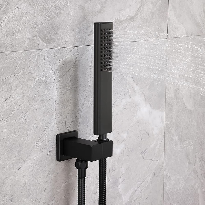 Asyas Square Solid Brass Hand Held Shower Head With Adjustable