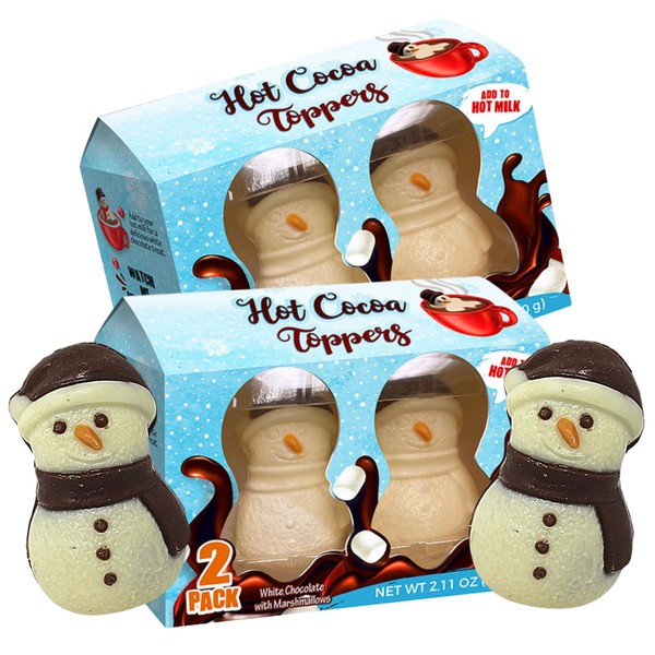 Gourmet Christmas Snowman Hot Chocolate Melting Balls with Mini Marshmallows,
