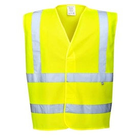 Portwest Unisex Flame Resistant Anti Static Hi-Vis Vest Yellow