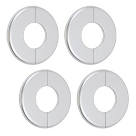 Tsnamay Tsnamay 4 Pcs Wall Split Flange, ABS Round Self-Adhesive Escutcheon Plate Buckles Design for 2"/51mm,Silver