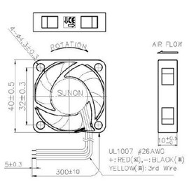 SUNON Sunon MF40101V21000UG99 12V DC 0.48W 40x40x10mm 11.9m³/h 11.9m³/h 11.9m³/h 11.9m³/h 11.9m³/h
