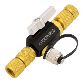 HVAC Core Removal Tool, 1/4" MegaFlow Vacuum Rated Valve Core Removal Tool, 20 Microns, 5/16" Ports, Compatible with R12 R22 R404A R407C R410A R32 Systems