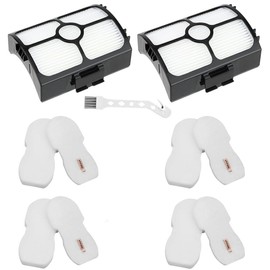 ECOMAID Filter Replacement for Shark HZ3002 HZ3000 Stratos Ultralight Corded Stick Vacuum, Replace part XFFKHZ3000 XHFHZ3000, 2 HEPA + 4 Foam and Felt Filters