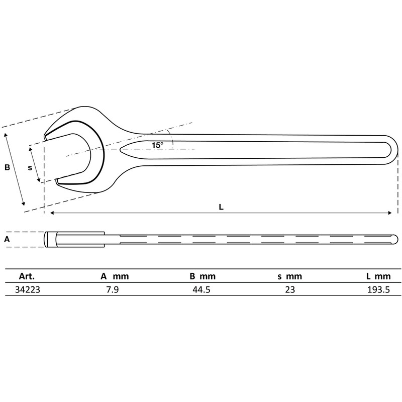 BGS Single Open-Ended Spanner, 34223