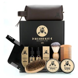 Kit De Cuidado De Barba Para Hombres, 9 Piezas, Regalo Único