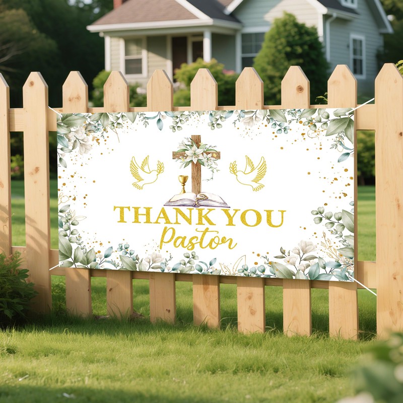 Papiailove Pastor Appreciation Banner 6×4 ft – Thank You Pastor