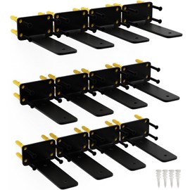 6 Inch Shelf Brackets, 12 Pack Floating Shelf Bracket, 1/5” Thick Carbon Steel Hidden Shelf Brackets, Rustic Industrial Brackets for Wall Decor