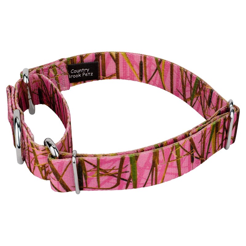 Country Brook Petz - Pink Waterfowl Camo Martingale Dog Collar