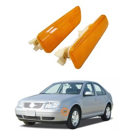 Par de Luz Posicion Lateral de Marcador de Parachoques Reflectores Direccional Carcasa para Jetta A4 MK4 2002-2006 (2 Pzs) 617215181853