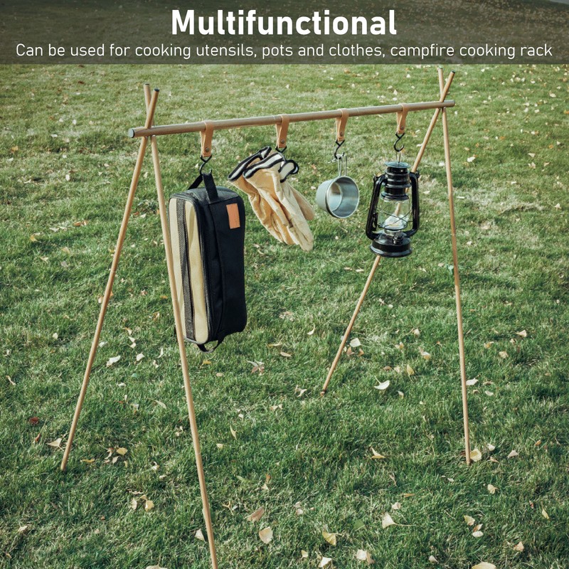 Camping Hanging Rack Portable Foldable Tripod Shelf for Light Tools