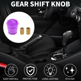 TUCKBOLD Car Shift Knob 6cm | Front Shift Lever Knob Universal for Automatic and Manual Vehicle Acrylic Purple with 2 Adapter 1 Set