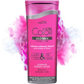 Joanna Ultra Color - Conditioner für Rosa- und Pink-farbene Haare - Farbauffrischung & Pflege - Feuchtigkeitsspendend - für kühle Blondtöne Silberblond Platinblond - Spülung Gegen Gelbstich - 200ml