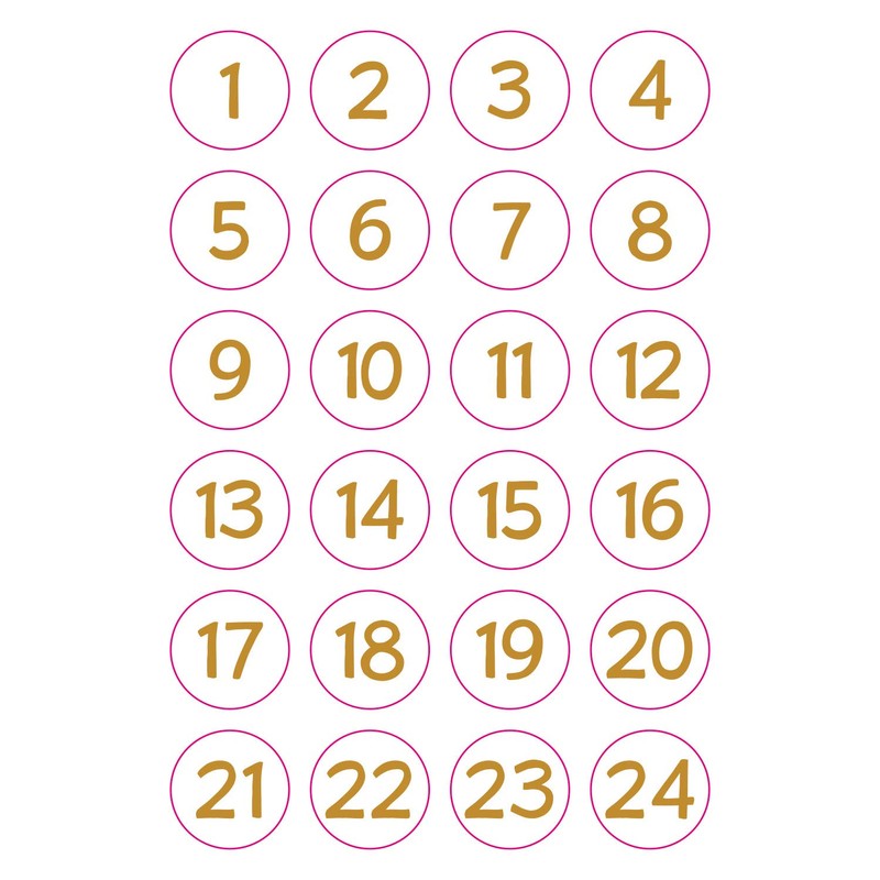 Advent Calendar "Pillow Gold" Pillow Boxes, Pack of 24